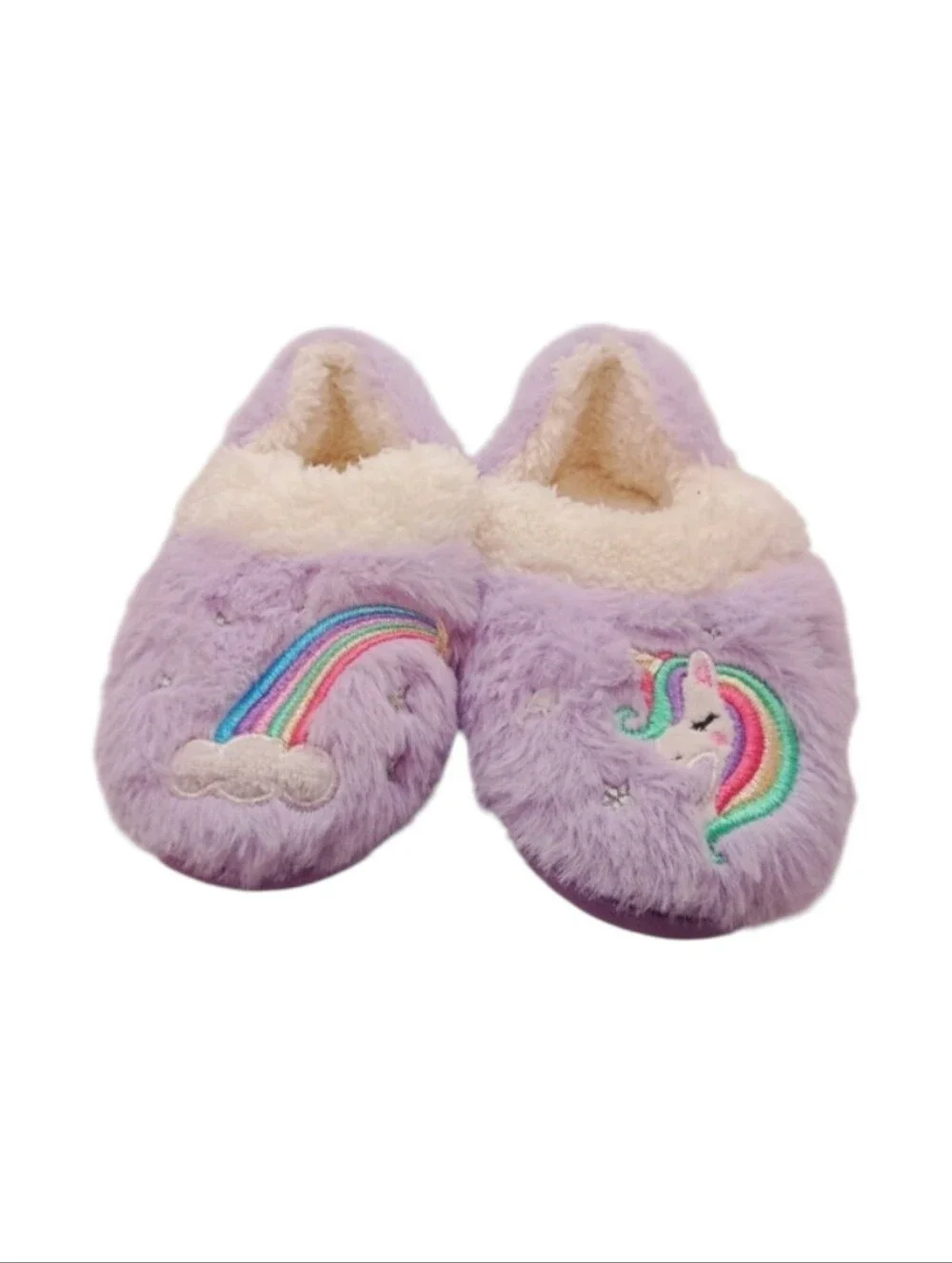 Wonder Nation Girls Purple Unicorn Slippers Size 9-10!